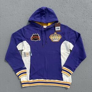 Men's Mitchell & Ness NHL Los Angeles Kings French Terry Hoodie Purple Medium